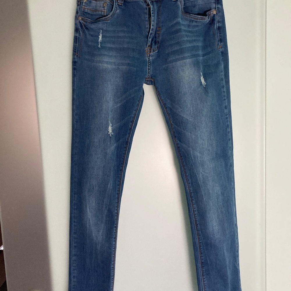 Paper Denim & Cloth Women's Skinny Jeans, Distressed, 33/30 Medium Wash